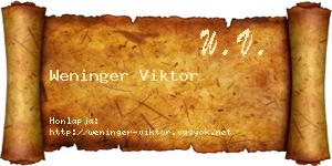 Weninger Viktor névjegykártya